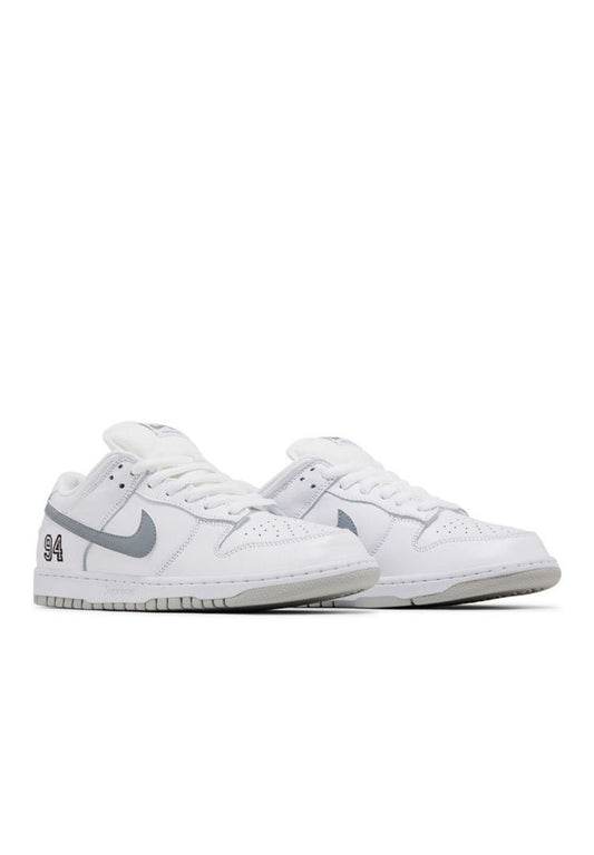 Supreme x Dunk Low SB "White Metallic Silver"